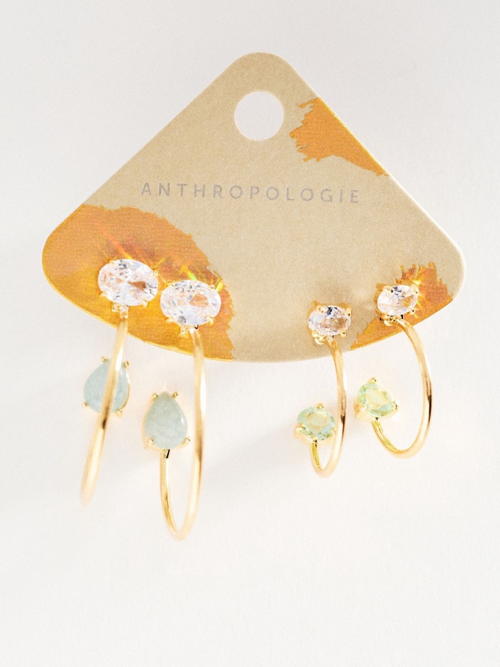 Anthropologie delicate chroma Hoop Earrings Set of 2